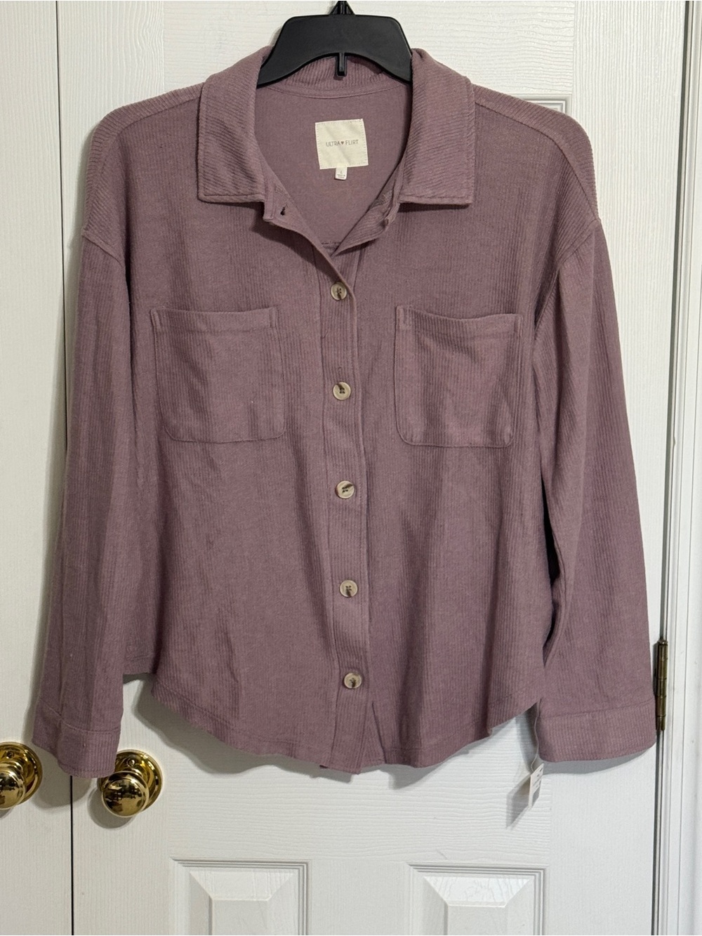 Ultra Flirt Ribbed Top in Dusty Mauve